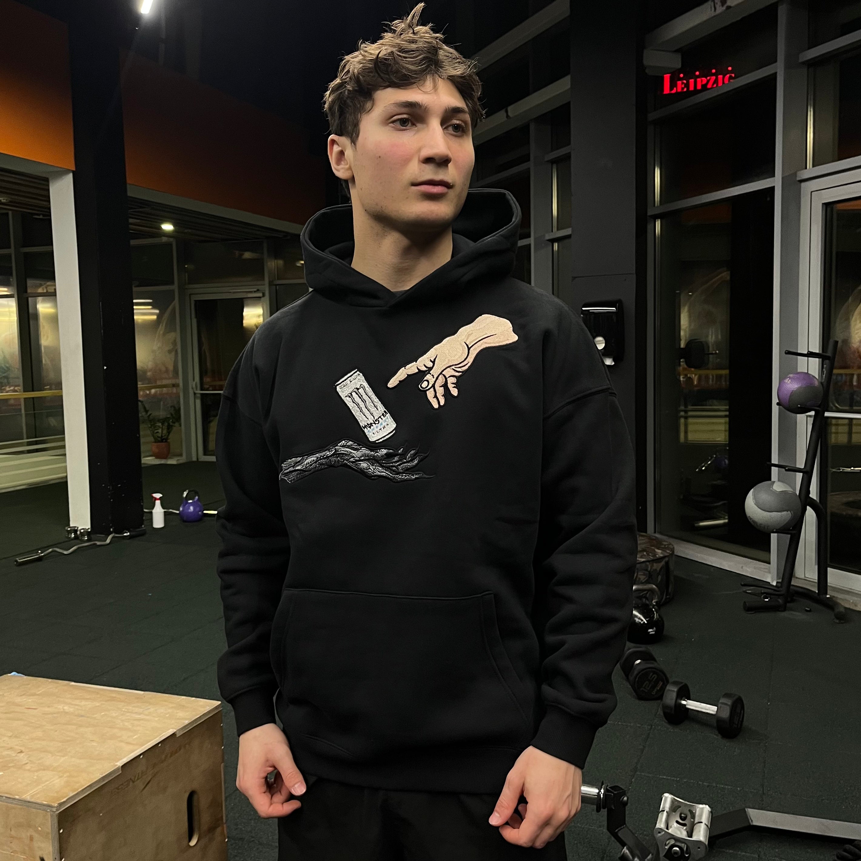 Gym | Holy Pump by White Monster embroidered Hoodie